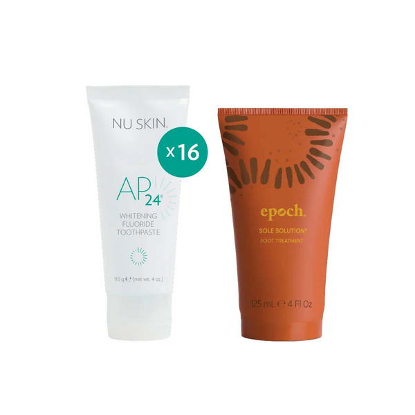 16 AP 24® Fluoride Whitening Toothpaste + Free Epoch Sole Solution